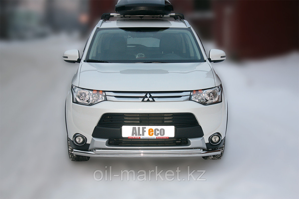 Защита переднего бампера, двойная круглая для Mitsubishi Outlander (2014-2015)