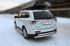 Защита заднего бампера, круглая для Mitsubishi Outlander (2014-2015), фото 4
