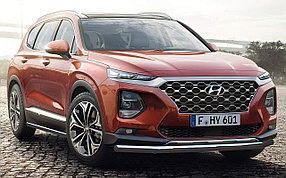 Защита переднего бампера, круглая для Hyundai Santa Fe ( 2018-), фото 5