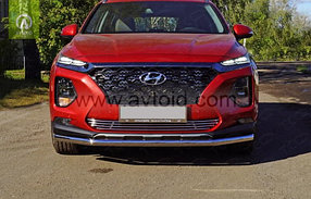 Защита переднего бампера, круглая для Hyundai Santa Fe ( 2018-), фото 1