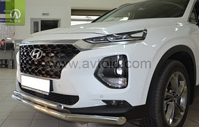 Защита переднего бампера, двойная для Hyundai Santa Fe ( 2018-), фото 2