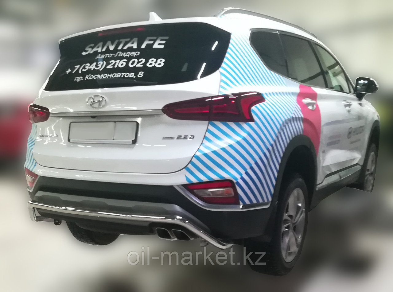 Защита заднего бампера, волна для Hyundai Santa Fe ( 2018-)