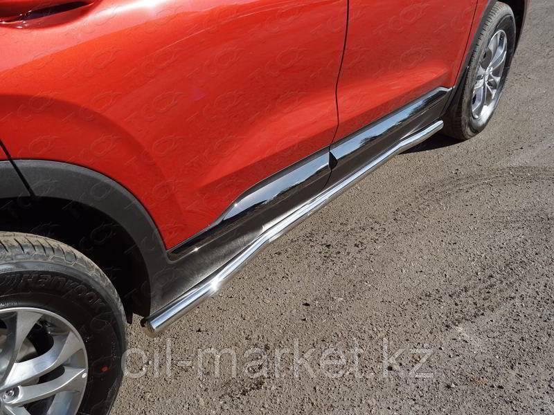 Пороги труба, круглая для Hyundai Santa Fe ( 2018-)