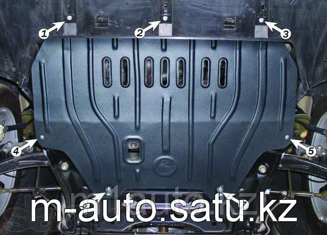 Защита картера двигателя и кпп на Mazda 5/Мазда 5 2005-2010 - фото 4 - id-p5221694