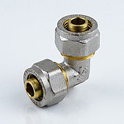 Уголок для м/п трубы Дн 26х26 обжим латунь никель (60/5)