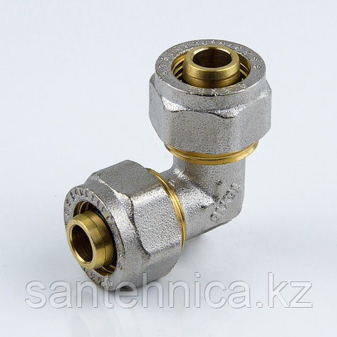 Уголок для м/п трубы Дн 26х26 обжим латунь никель (60/5), фото 1