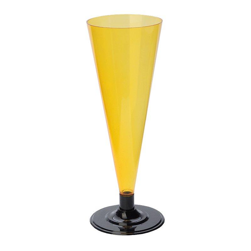 Фужер для шампанского, 0.18л, с черной ножкой, оранжевый, 396 шт