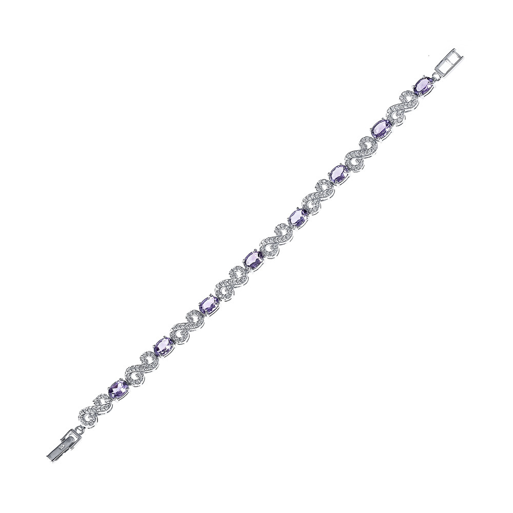 Серебряный браслет с аметистом Teosa B-DRGR00616-AM
