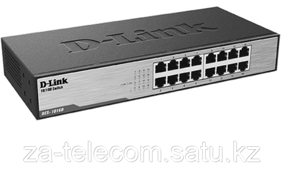 D-Link DES-1016D/Н1А Неуп-мый коммутатор 16-ти портов10/100 с функцией энергосбереж и поддер-кой Q*S