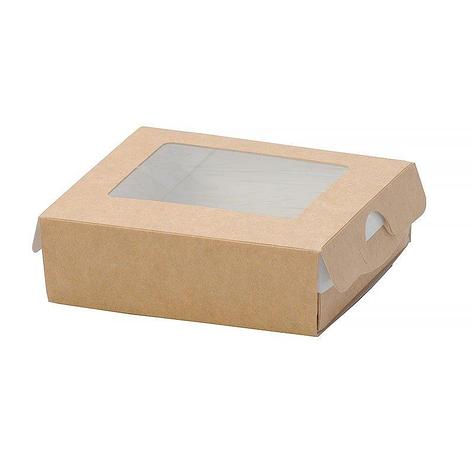 Пенал "DoEco" 100х80х30мм ECO CASE 300, с окном, коричн. (лоток), 800 шт, фото 2