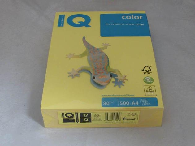 Бумага IQ Color A4, 80г/м, intensive - канареечно-желтый CY39, пачка 500 листов, фото 2
