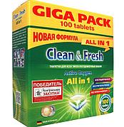 Таблетки для ПММ Clean&Fresh All in1 giga (100 табл.), 100 шт