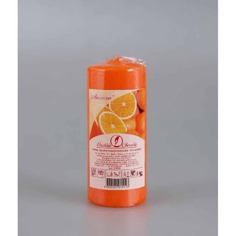 Свеча-пенек ароматизированная Апельсин h115мм d50мм - фото 1 - id-p65758979