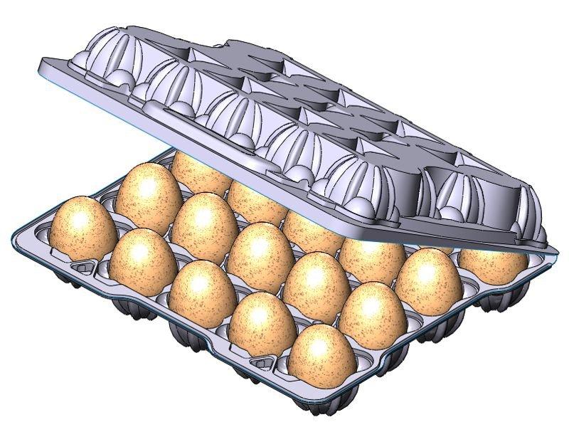 Упаковка для перепелиных яиц (20 шт) 166*149*38мм, п/прозрачн., ПВХ, 1000 шт