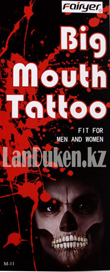 Временная татуировка на Хэллоуин в виде рта + крестовый шрам M-11 - фото 4 - id-p65802542