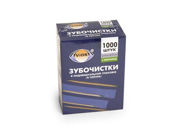Зубочистки 65 мм с ментолом., бамбук в инд. ПП уп.1000 шт/упак, 1000 шт, фото 2