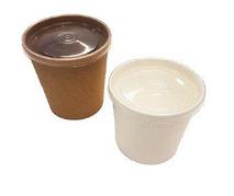 Упаковка "DoEco" d-70мм, h-85мм, 340мл ECO SOUP 12W ECONOM, для супа, белая с пластиковой крышкой, 250 шт