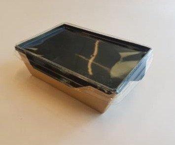 Коробка "DoEco" 145х95х45мм ECO OpSalad 400 Black Edition, (Салатник), коричн./черный, 400 шт, фото 2
