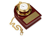 Часы Магистр с цепочкой на деревянной подставке, золотистый/красное дерево (артикул 140509), фото 1