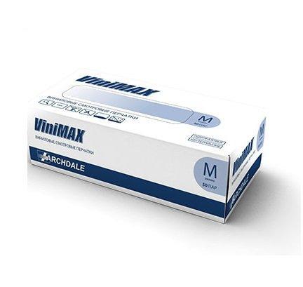 Перчатки виниловые, без талька , голубые (XL), 50 шт, фото 2