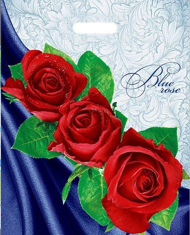 Пакет (мешок) проруб. ПВД 47х38см, 60мкм, "Blue rose", 25 шт, фото 2