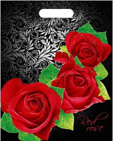 Пакет (мешок) проруб. ПВД 40х30см, 60мкм, "Red rose", 50 шт, фото 2