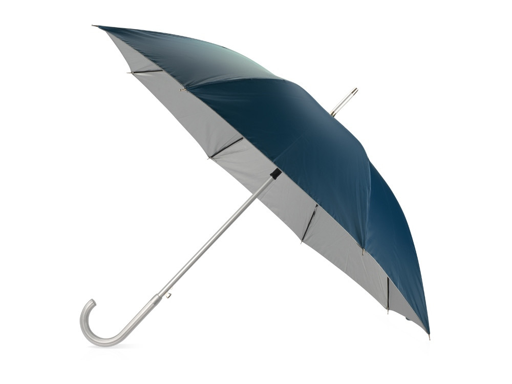 Зонт-трость полуавтомат Майорка, синий/серебристый (артикул 673010.04) - фото 1 - id-p65789486