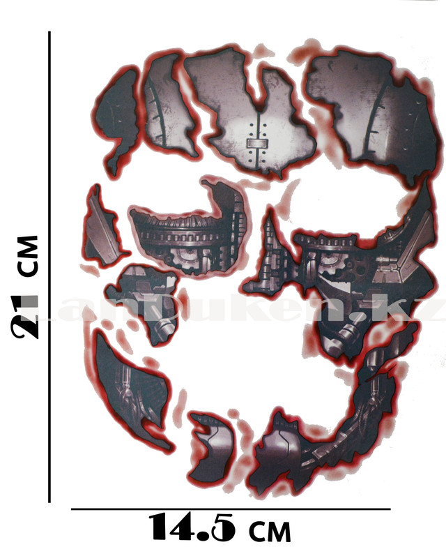 Vremennaya tatuirovka na Hellouin "ZHeleznoe lico"