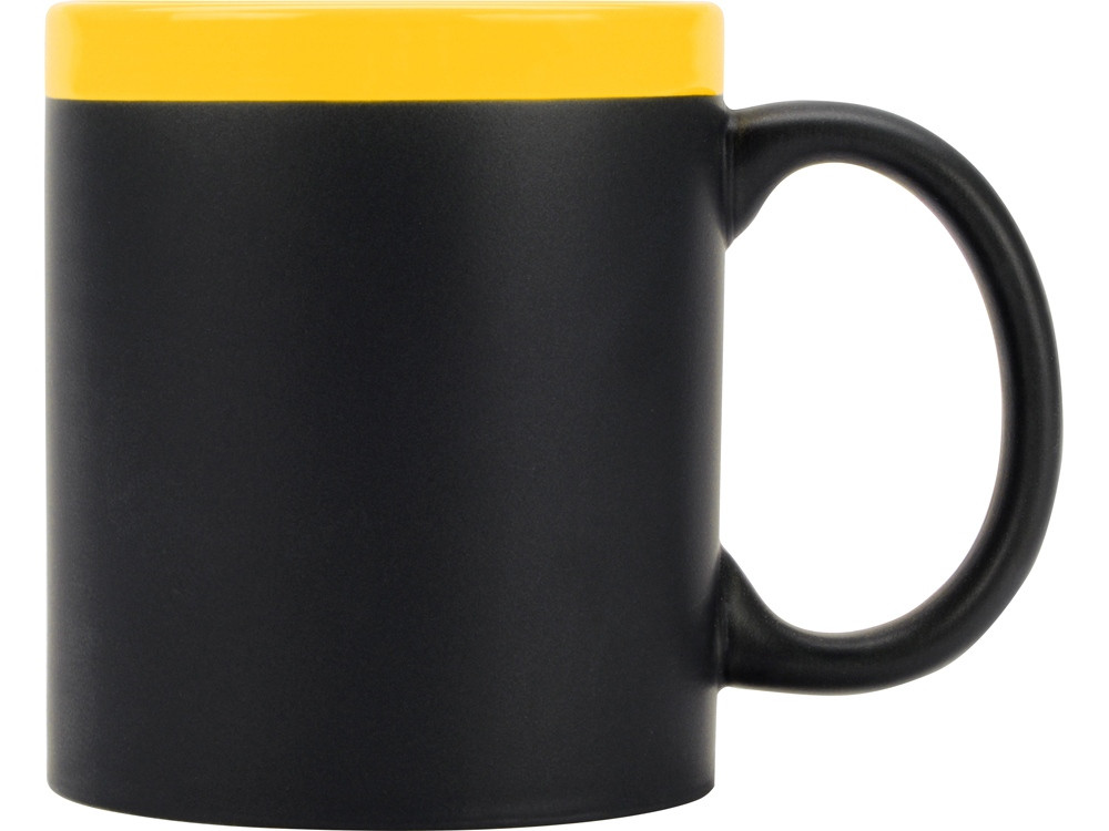 Кружка с покрытием для рисования мелом Да Винчи, черный/желтый (артикул 879854) - фото 3 - id-p65791194