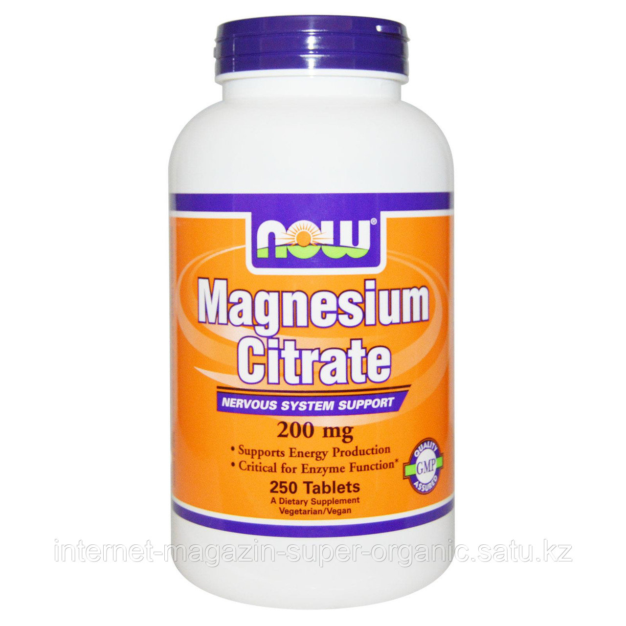 Магний (магния цитрат),Magnesium Citrate, 200 мг, 250 таблеток, Now Foods