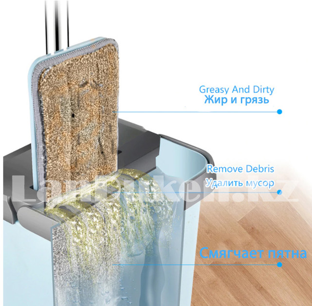 Nabor dlya uborki shvabra + vedro s otzhimom MAGIC FLAT MOP & BUCKET zelenyj