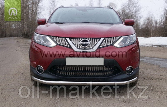 Защита переднего бампера, круглая для Nissan Qashqai (2014-2019)