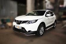 Защита переднего бампера, двойная, круглая для Nissan Qashqai (2014-2019), фото 3