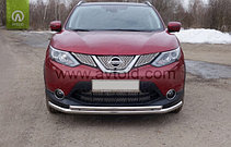 Защита переднего бампера, двойная, круглая для Nissan Qashqai (2014-2019), фото 2