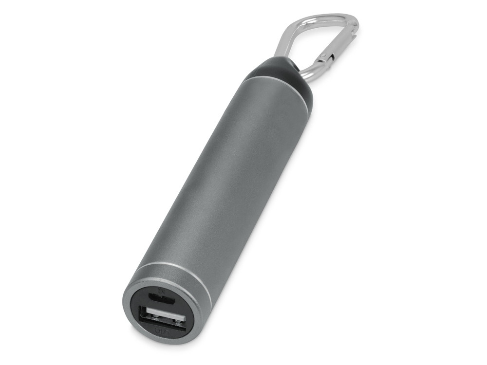 Портативное зарядное устройство Марс с карабином, 2600 mAh, серый (артикул 392420)