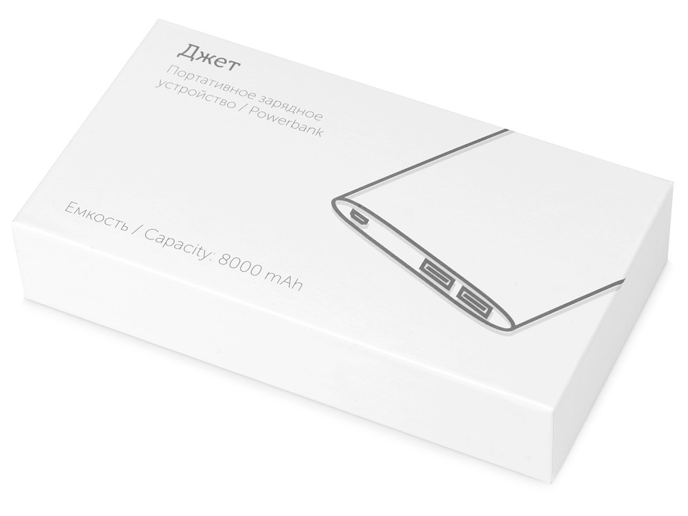 Портативное зарядное устройство Джет с 2-мя USB-портами, 8000 mAh, черный (артикул 392527) - фото 7 - id-p65809833