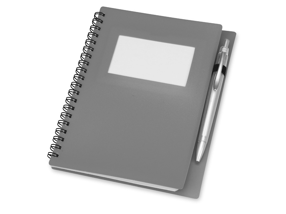 Блокнот Контакт с ручкой, серый (артикул 413510), фото 1