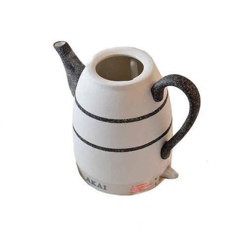 Чайник электрический из керамики AKAI [1500 Вт; 1,6 л] (Белый с чёрным) - фото 4 - id-p65896155