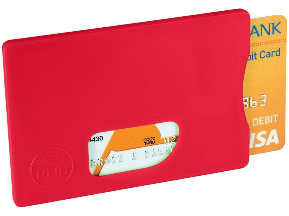 Защитный RFID чехол для кредитной карты, красный (артикул 13422603) - фото 1 - id-p65811392
