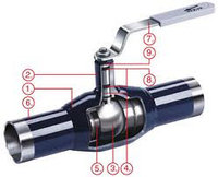 Кран шаровый стальной приварной Ду65