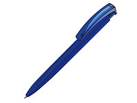 Ручка шариковая трехгранная UMA TRINITY K transparent GUM, soft-touch, темно-синий (артикул 187926.22)