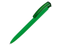 Ручка шариковая трехгранная UMA TRINITY K transparent GUM, soft-touch, зеленый (артикул 187926.23)