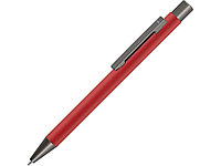 Ручка шариковая UMA STRAIGHT GUM soft-touch, с зеркальной гравировкой, красный (артикул 187927.01)