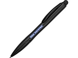 Ручка-стилус шариковая Light, черная с синей подсветкой (артикул 73580.02)