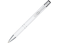 Кнопочная шариковая ручка Moneta из анодированного алюминия, синие чернила, белый (артикул 10716301)
