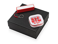 Подарочный набор Non-stop music с наушниками и зарядным устройством, красный (артикул 700310.01)