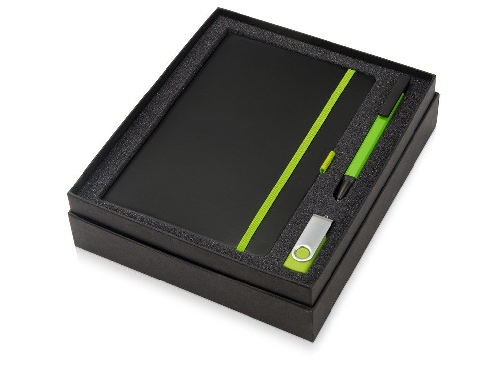 Подарочный набор Q-edge с флешкой, ручкой-подставкой и блокнотом А5, зеленый (артикул 700322.03) - фото 2 - id-p65819364