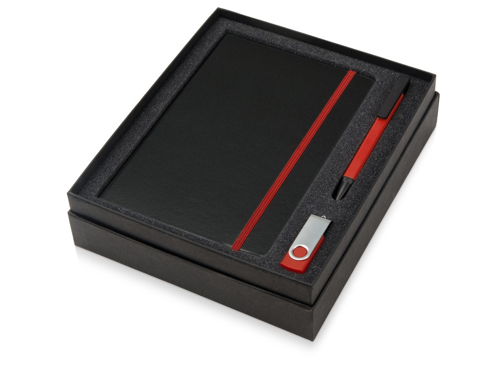 Подарочный набор Q-edge с флешкой, ручкой-подставкой и блокнотом А5, красный (артикул 700322.01) - фото 2 - id-p65819365