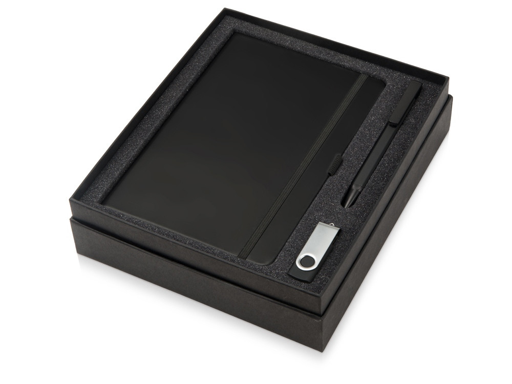 Подарочный набор Q-edge с флешкой, ручкой-подставкой и блокнотом А5, черный (артикул 700322.07) - фото 2 - id-p65819367