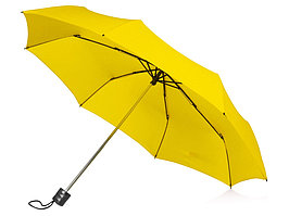 Зонт складной Columbus, механический, 3 сложения, с чехлом, желтый (артикул 979004)